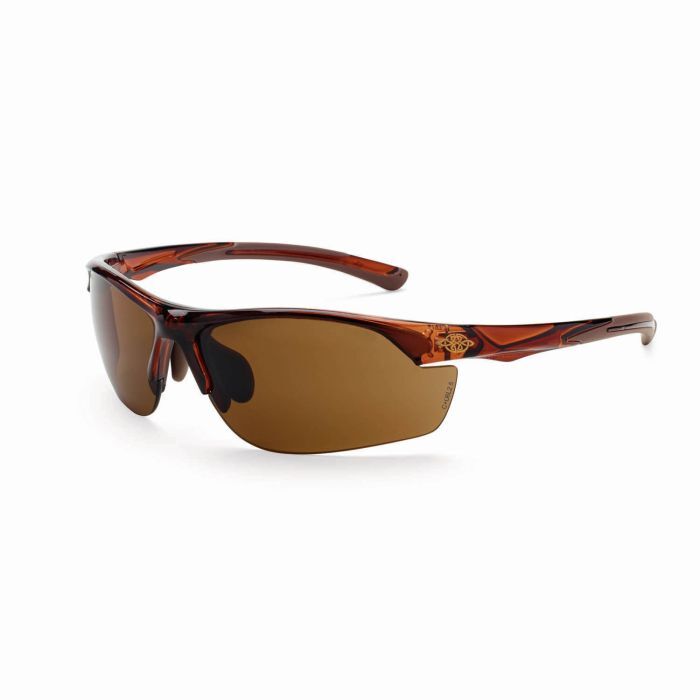 Crossfire AR3 Premium Safety Eyewear - Crystal Brown Frame - Super Dark Brown Lens