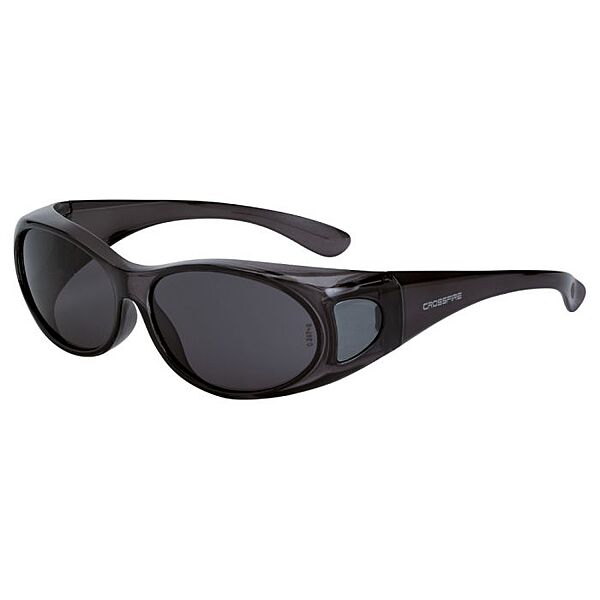 Crossfire OG3 Over the Glass Safety Eyewear - Crystal Black Frame - Smoke Lens