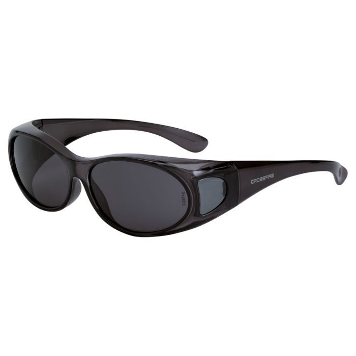 Crossfire OG3 Over the Glass Safety Eyewear - Crystal Black Frame - Smoke Lens