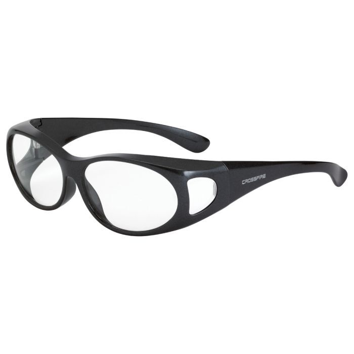 Crossfire OG3 Over the Glass Safety Eyewear - Shiny Pearl Gray Frame - Clear Lens