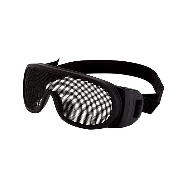 Crossfire Wire Mesh Over the Glass Safety Eyewear - Black Frame - Wire Mesh Lens - Black Elastic Strap