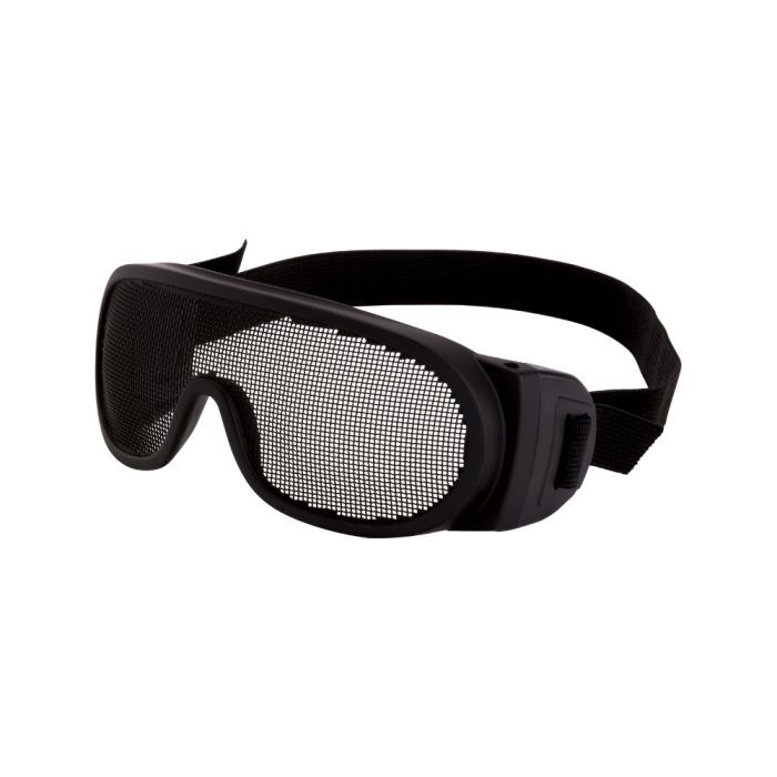 Crossfire Wire Mesh Over the Glass Safety Eyewear - Black Frame - Wire Mesh Lens - Black Elastic Strap