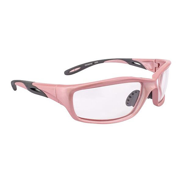 Crossfire Infinity Premium Safety Eyewear - Pearl Pink Frame - Clear Lens