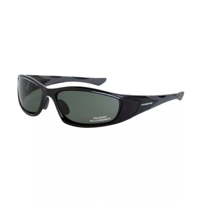 Crossfire MP7 Polarized Safety Eyewear - Black Frame - Blue-Green Polarized Lens