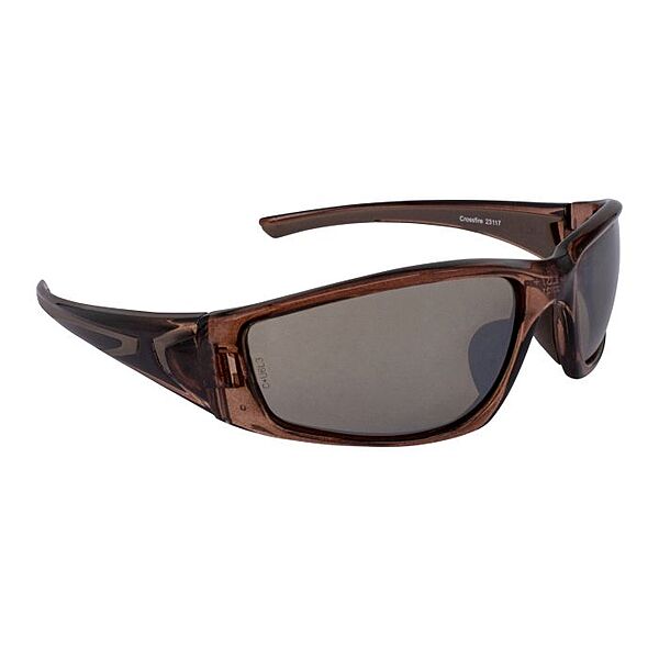 Crossfire RPG Premium Safety Eyewear - Crystal Brown Frame - HD Brown Mirror Lens