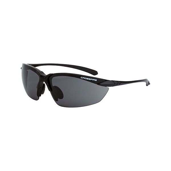 Crossfire Sniper Premium Safety Eyewear - Matte Black Frame - Smoke Lens