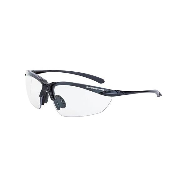 Crossfire Sniper Premium Safety Eyewear - Matte Black Frame - Clear Lens