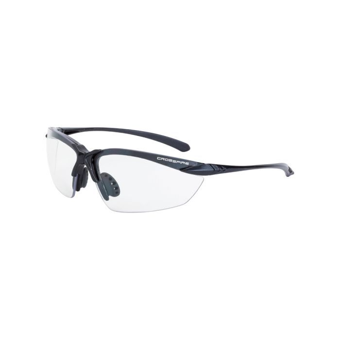 Crossfire Sniper Premium Safety Eyewear - Matte Black Frame - Clear Lens