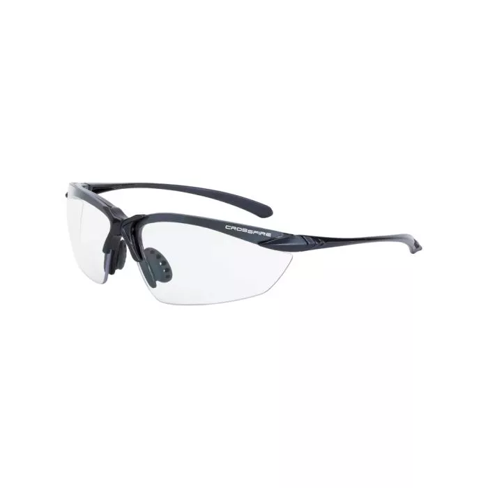Crossfire Sniper Premium Safety Eyewear - Matte Black Frame - Clear Lens