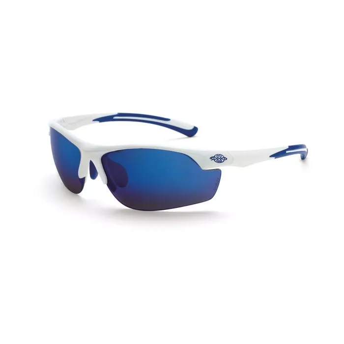 Crossfire AR3 Premium Safety Eyewear - White Frame - Blue Mirror Lens