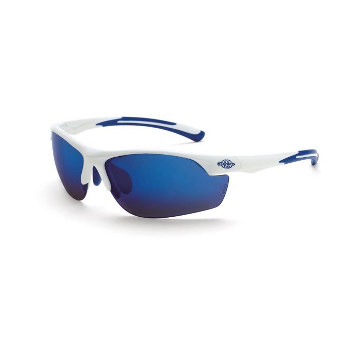 Crossfire AR3 Premium Safety Eyewear - White Frame - Blue Mirror Lens