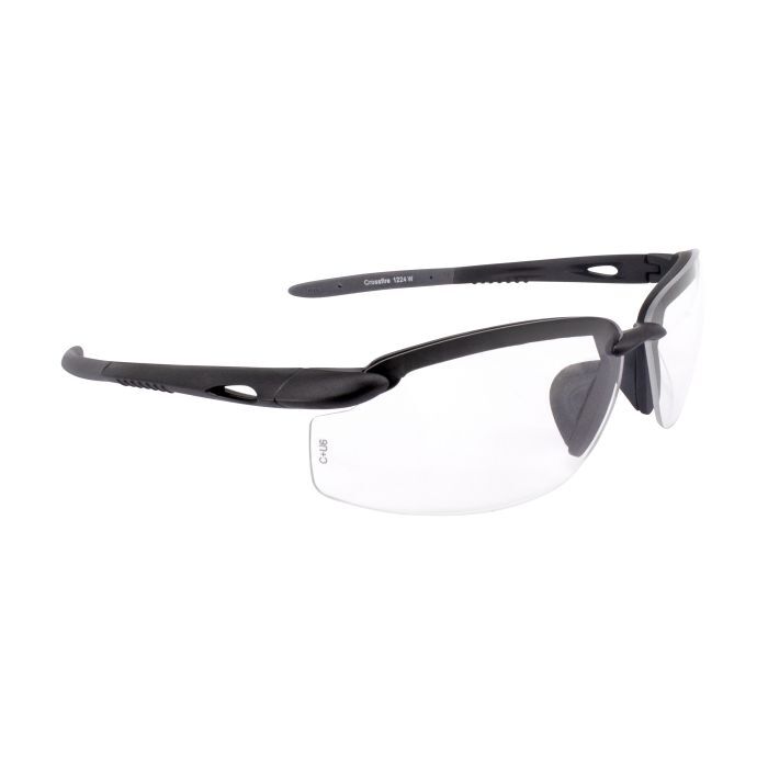 Crossfire ES5W Premium Safety Eyewear - Matte Black Frame - Clear Lens