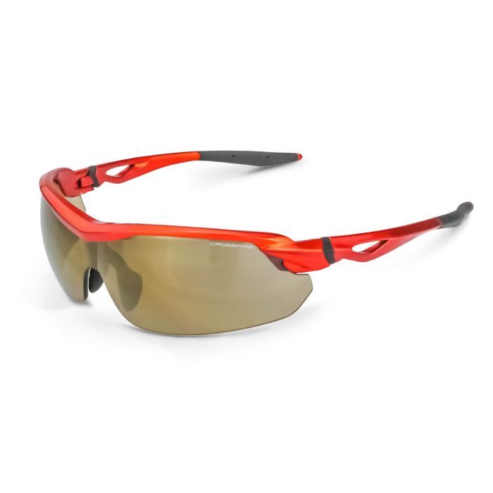 Crossfire Cirrus Premium Safety Eyewear - Burnt Orange Frame - Gold Mirror Lens