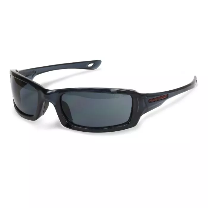 Crossfire M6A Premium Safety Eyewear - Crystal Black Frame - Smoke Lens