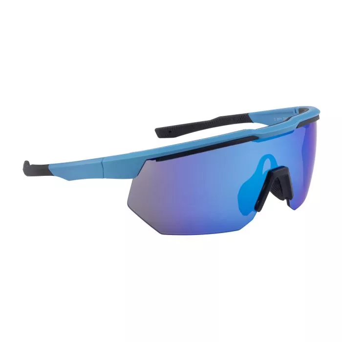 Crossfire SWAZE™ Safety Eyewear - Matte Blue Frame - Mirror Lens