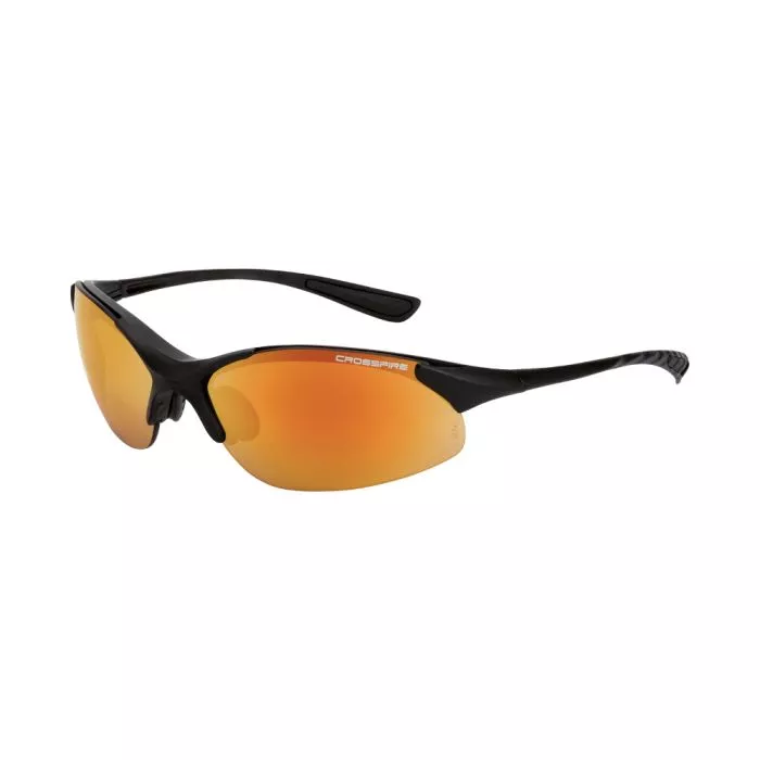 Crossfire XCBR Premium Safety Eyewear - Matte Black Frame - Red Mirror Lens