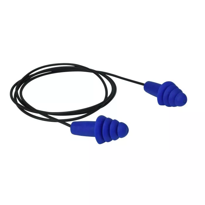Radians Resistor II™ Metal Detectable Reusable Flanged Earplugs - Corded