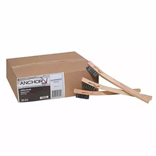 Utility Brush, 3x7 Rows, Stainless Steel Bristles, Wood Block/Handle, Hand Tied