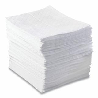 Oil-Only Sorbent Pad, Heavyweight, Absorbs 20.5 gal, 15 in x 17 in, 100 Sheets