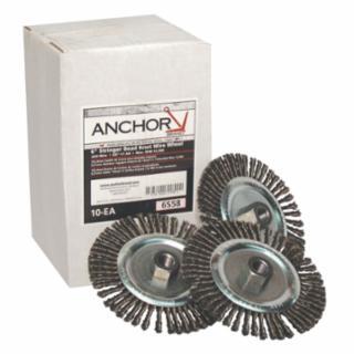 Stringer Bead Wheel Brush, 6 in D x 1/4 in W, 0.02 in Carbon Steel Wire
