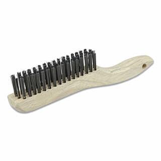 Hand Scratch Brush,10 in L, 4 x 16 Rows, Steel Bristles, Shoe Handle