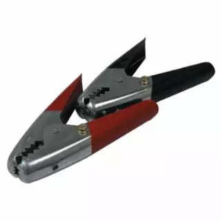 Battery Clamp, Vinyl-Insulated, 1 to 3/0 AWG, 600 A, 1-1/2 in Jaw, Black/Red