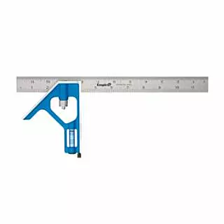 True Blue Combination Square, 12 in x 12 in, 1/16 in @ 1 in, 16ths, 32nds, Steel