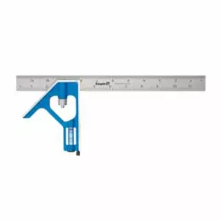 True Blue Combination Square, 12 in x 12 in, 1/16 in @ 1 in, 16ths, 32nds, Steel