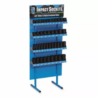 Display, 3/4 in Dr, Includes 42-Pc 12 point SAE Impact Sockets