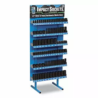 Display, 1/2 in Dr, Includes 90-Pc 12-point Metric/SAE Impact Sockets