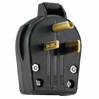 Plug and Receptacle, Angled Male Power Plug, Non-Grounding, Straight Blade, Universal, NEMA 6-30P/6-50P