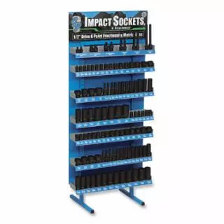 Display, 1/2 in Dr, Includes 104-Pc 6-point Metric/SAE Impact Sockets w/(12) Attachments