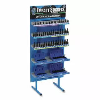 Display, 1/4 in Dr, 3/8 in Dr, 1/2 in Dr, Incl 57-Pc Metric/SAE Hex Drivers and (2) 7-Pc Sets/(2) 10-Pc Sets w/Molded Cases