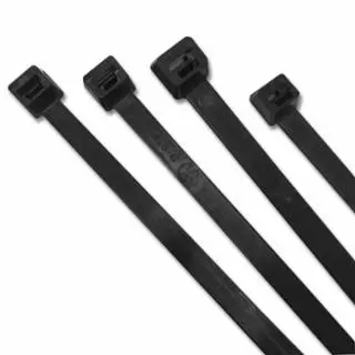 UV Stabilized Cable Tie, 30 lb Tensile Strength, 5.7 in L, Black, 100 EA/BG
