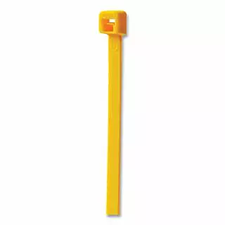 General Purpose Cable Tie, 50 lb Tensile Strength, 7.6 in L, Yellow, 100 EA/BG