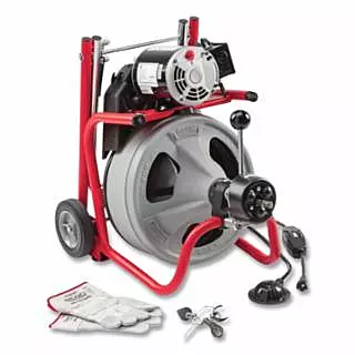 K-400 Drum Machine Drain Cleaner, 115 V, 3 in to 4 in dia Line, Incl AUTOFEED®/C45 IW 1/2 in x 75 ft Cable/T-260 Set