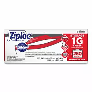 Double Zipper Storage Bag, 1 gal, 250/Box