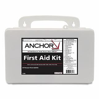 25 Person First Aid Kit, ANSI 2003, Plastic Case, Wall Mount