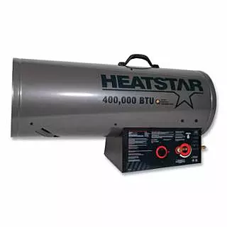 Portable Propane Forced-Air Heater, F172425, 400000 Btu/h, 115 V AC, (2) 100 lb Tank (Sold Separately), Incl Hose/POL/Reg