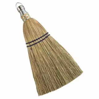 Whisk Broom, 12 in Trim L, 100% Broom Corn Fill