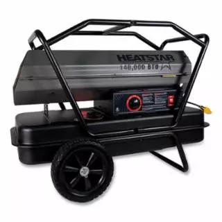 HeatStar Portable Kerosene Forced-Air Heater, HS140KT, 140000 Btu/h, 14 gal, 110 V to 115 V, Includes 10 in Flat-Free Tires