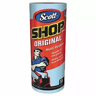 Original™ Multi-Purpose Shop Towel, Blue, 11 in W x 9.4 in L, Roll, 55 Sheets/RL, 30 RL/CA