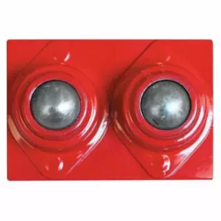Ball Transfer Head for V-Head Pipe Stands, Dual Ball, Carbon Steel, 1000 lb Cap