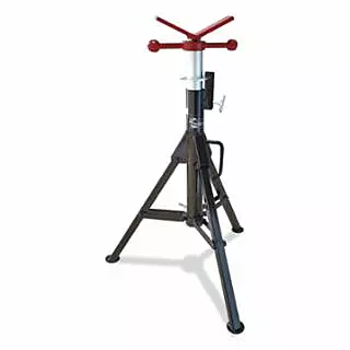 Hi-Jack Style Pipe Stand, V-Head, 2500 lb Cap, 1/2 in to 18 in Pipe, 28 in to 49 in H