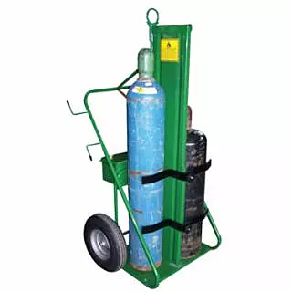 400 Series Cart, Holds 2 Cylinders, 9-1/2 in to 12-1/2 dia, 16 in Pneumatic wheels