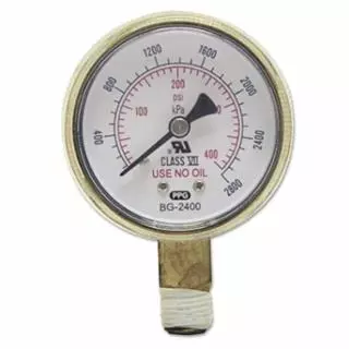 Pressure Gauge, 2 in, 200 psi, Brass, 1/4 in NPT