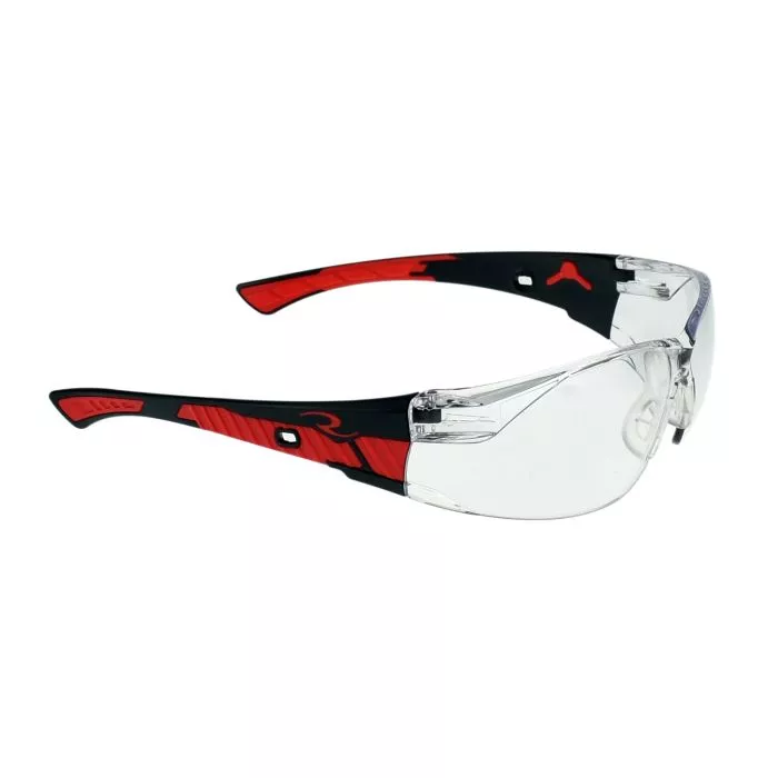 Radians Obliterator™ Safety Eyewear - Black/Red Frame - Clear Lens