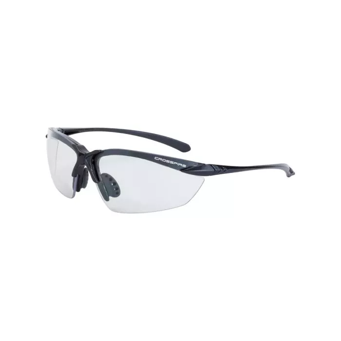 Crossfire Sniper Premium Safety Eyewear - Shiny Pearl Gray Frame - Indoor/Outdoor Lens