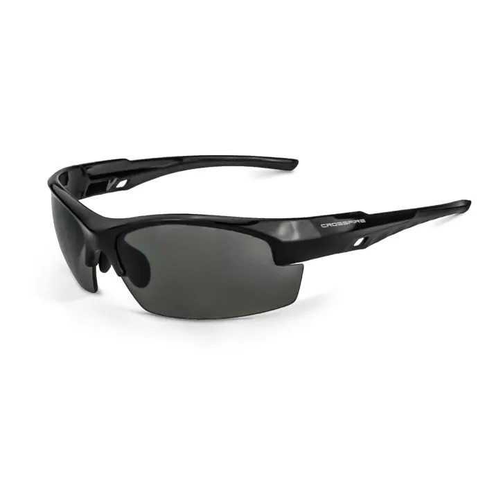 Crossfire Crucible Premium Safety Eyewear - Shiny Black Frame - Smoke Lens