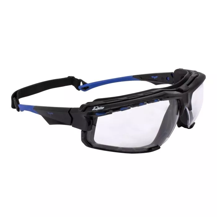 Radians Thraxus Elite™ - IQuity Safety Eyewear - Blue w/ Rubber Gasket - Clear IQ Lens
